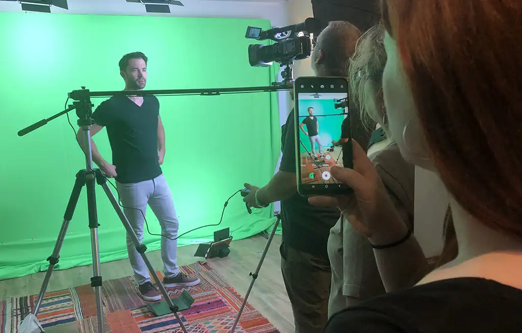 Film Szene mit Greenscreen