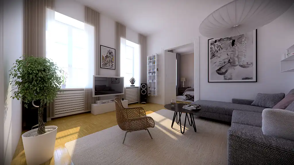 Architekturvisualisierung eines Innenraums