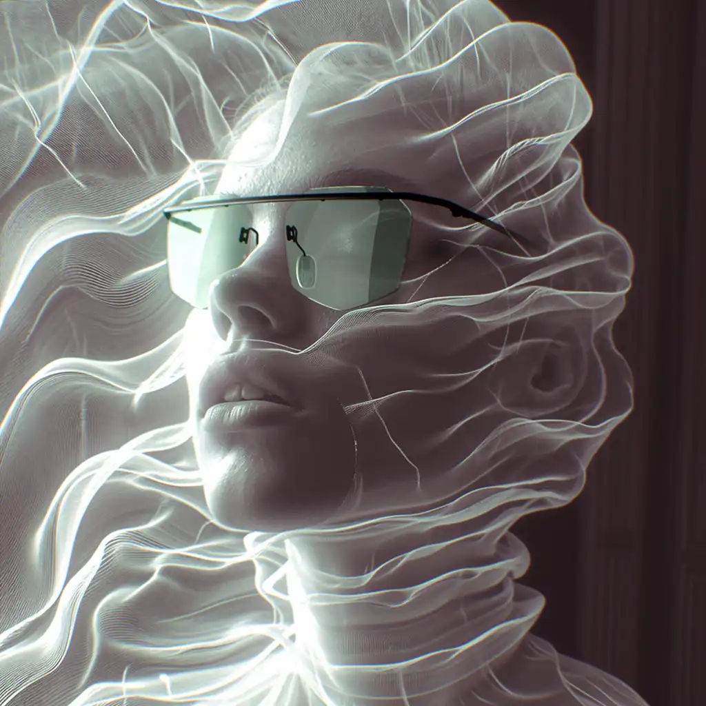 Produkt Rendering einer Brille mit AI Model