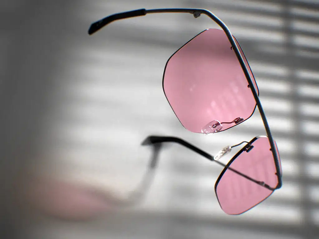 Produkt Rendering einer Brille mit Gobo Licht